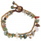 Natural Gem Stone Bracelet with Gold Plated Beads - Various Colours