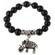 Fashion Bracelet with Bead Stones and Elephant Finding - Various Colours