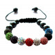 Shamballa Braided Bracelet with CZ Crystal Ball and Hematite Beads - Various Colours