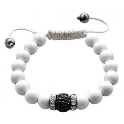 Braided Buddha Beads with Center Shamballa Ball CZ Crystals - Various Colours