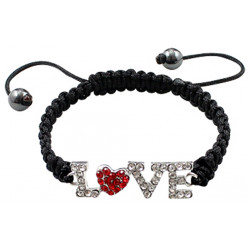 Love Design Bracelet with CZ Crystal Fits Lovely on Any Wrist - Various Colours 