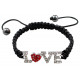 Love Design Bracelet with CZ Crystal Fits Lovely on Any Wrist - Various Colours 