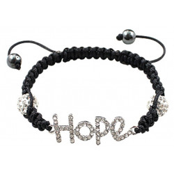 Hope Design Bracelet with CZ Crystal Fits Lovely on Any Wrist - Various Colours