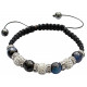 Multi Color Glass Bead Stone Bracelet with Shamballa Ball CZ Clear Crystal - Various Styles