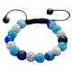 Multi Color Shamballa Bracelet with Glass Stone and CZ Crystals - Various Styles
