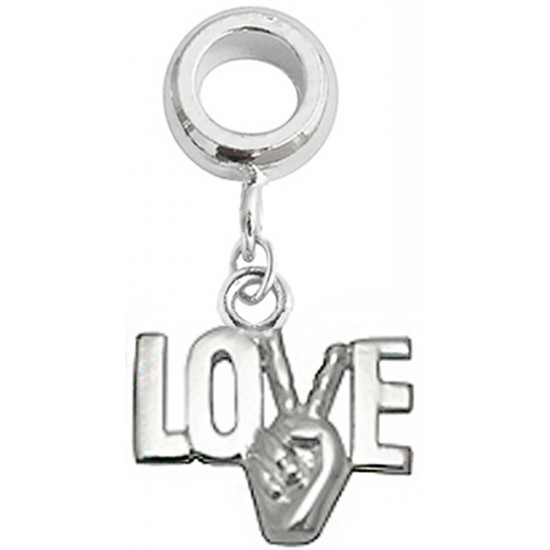 Silver Charm - Fits all European Bracelets - Inscribed Inspirational Words