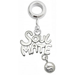 Silver Charm - Fits all European Bracelets - Inscribed Inspirational Words