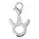 Silver Zodiac Charm with Lobster Clasp for Attaching Charm Bracelet, Necklace and Key Chains - all Star Signs