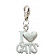 Silver Charm Bead "I Love Cats" Compatible for Pandora All Types Bracelet