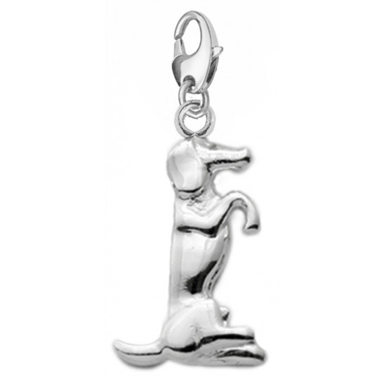Silver Charm Bead Train Dog Compatible for European All Types Bracelet