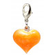 Painted Enamel 3D Heart Charm with attachable Spring Lobster Clasp- various colours