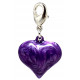 Painted Enamel 3D Heart Charm with attachable Spring Lobster Clasp- various colours