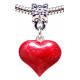 Charm Heart Hand Painted with Enamel Colour - Fits all Pandora Bracelets