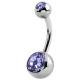 Titanium DOUBLE JEWELED BANANA Body Jewellery - Navel Piercing - Safe & Comfy for Everyday Wear