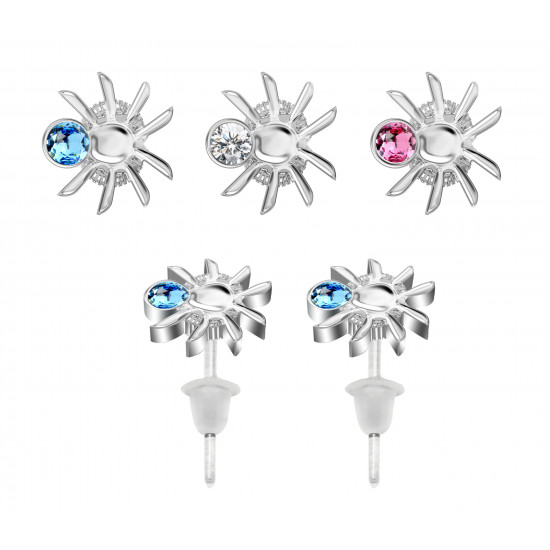 Hypo Allergic Plastic Post Spider Stud Earrings - You Get 3 Pair Each Color