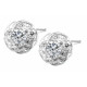 Sterling Silver Stud Fire Blaze Twirl Earrings Made of CZ Crystals - Various Colours