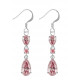 Sterling Silver Tear Drop Fashion Dangle Earrings with CZ Crystals - Various Colours