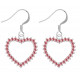 Sterling Silver Open Heart Fashion Earrings with CZ Crystals - Various Colours