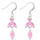 Sterling Silver Dangle Drop Fashion Earrings with CZ Crystals - Various Colours