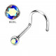 Titanium Nose Rings / Nose Hoops - Bezel set Swarovski Crystals - Quality tested by Sheffield Assay Office England