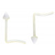 Spike Twirl Plastic Nose Pins 2 Pieces - Various Colours - Quality tested by Sheffield Assay Office England