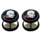 Fake Plugs with black rubber O ring - Pair of 2 pieces Fake Plugs - Comes in Various Designs - 8Ball - Skull and Yin Yang - Size 8MM - Quality Tested by Sheffield Assay Office in England.