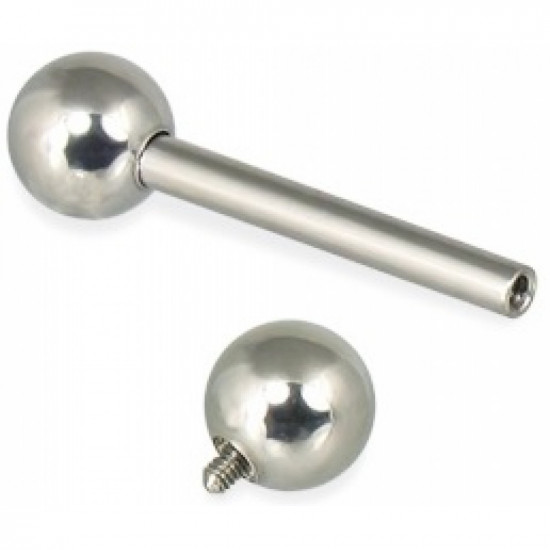 Internally Threaded Surgical Steel 316L STRAIGHT BARBELLS - Quality tested by Sheffield Assay Office England