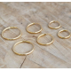 Silver Unisex High Polished Round Hoop Earrings Gold plated - Various Sizes
