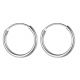 Silver Unisex High Polished Round Hoop Earrings - Various Sizes