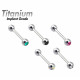Titanium Barbell Piercing with Gem Balls - AAA Laser Cut Crystals