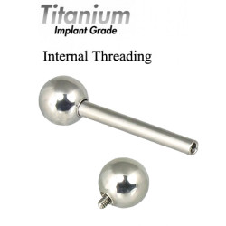 Titanium Internally Threaded Implant Grade Straight Barbell Piercing