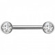 Titanium Front Facing Barbell Piercing with AAA Laser Cut Crystals 